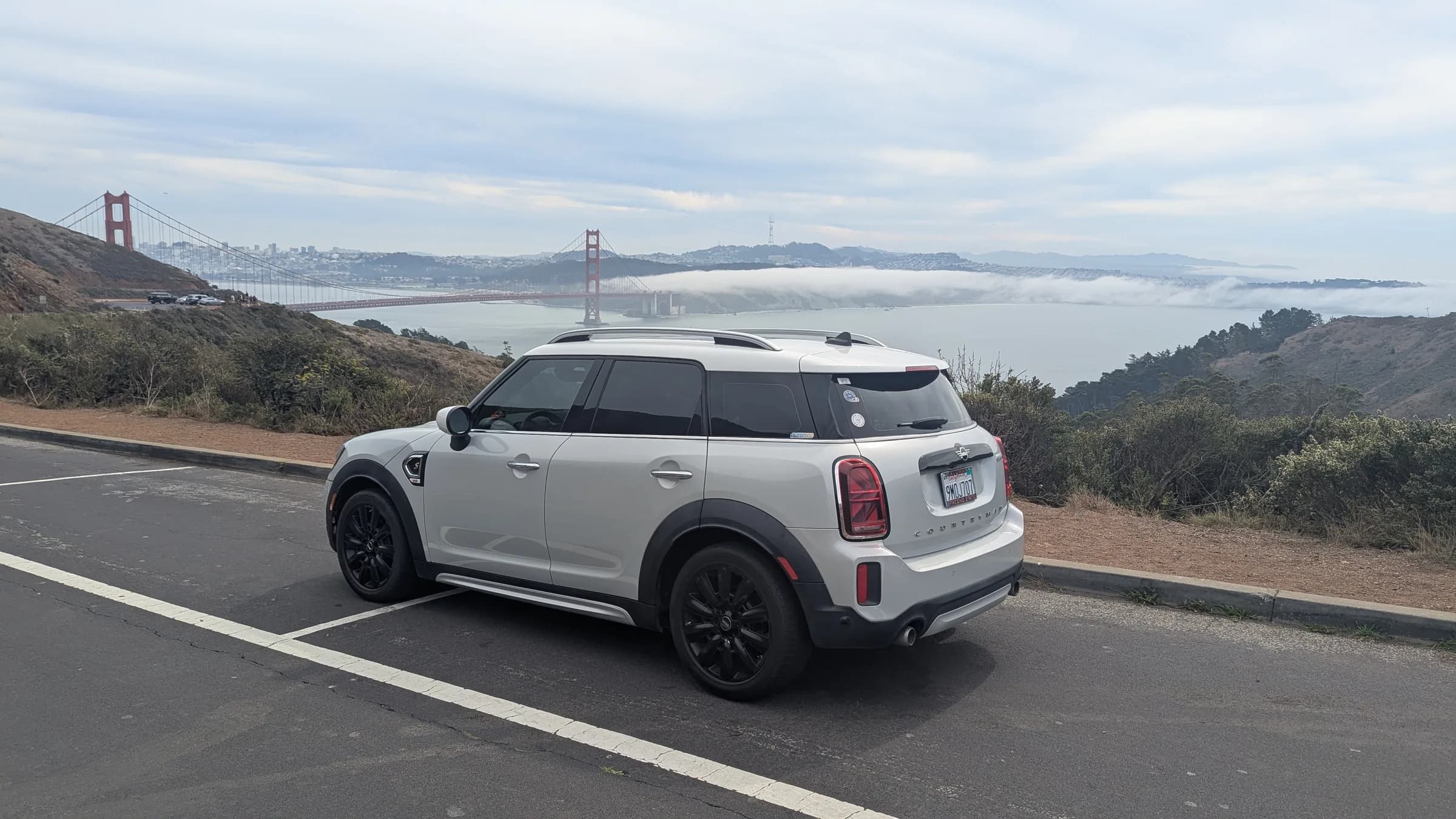 Roxie at the Marin Headlands w/ Golden Bridge in the background!